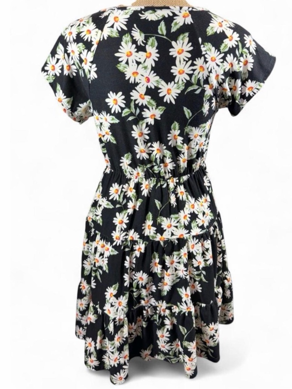 No Boundaries Black Daisy Floral Mini Dress Size Medium - Picture 3 of 5